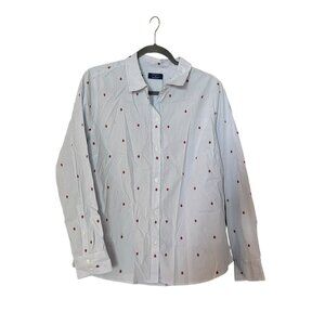 UNTUCKit Lady Bug Size 14 Button Down Dress Shirt Seersucker Womens